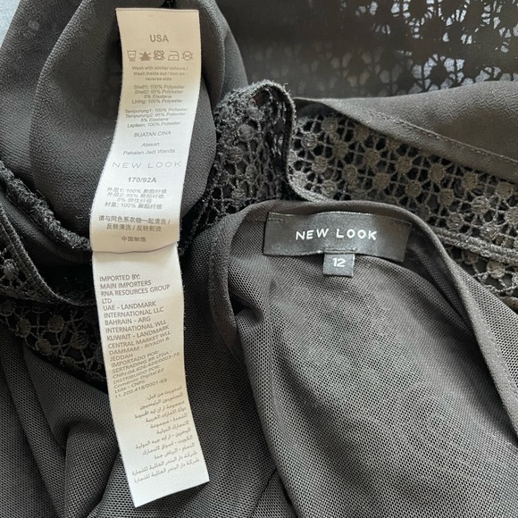 New Look UK Black Embroidered Lace With Sheer Top - Picture 6 of 7